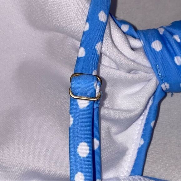 Jessica Simpson NWT blue and white polka dot tankini size S - Picture 9 of 16
